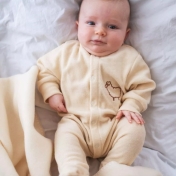 Babygrow / Pyjamas in Organic Merino Wool With Feet