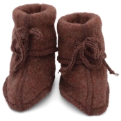 Organic Merino Wool Fleece Booties with Ties