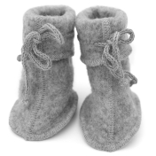 Organic Merino Wool Fleece Booties with Ties
