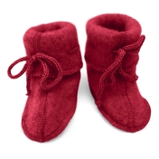 Organic Merino Wool Fleece Booties with Ties