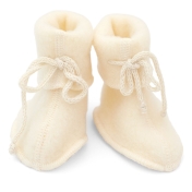 Organic Merino Wool Fleece Booties with Ties