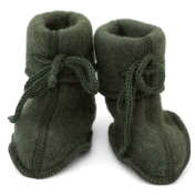Organic Merino Wool Fleece Booties with Ties