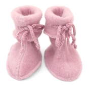 Organic Merino Wool Fleece Booties with Ties