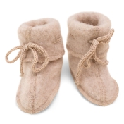 Organic Merino Wool Fleece Booties with Ties