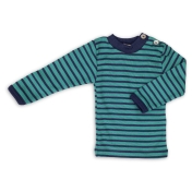 Long-Sleeved Baby Vest Top with Buttons in Organic Wool & Silk