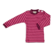 Long-Sleeved Baby Vest Top with Buttons in Organic Wool & Silk