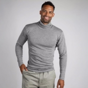 Men's Polo Neck in Wool and Silk