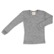 Wool & Silk Plain Long-Sleeved Vest Top