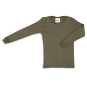 Wool & Silk Plain Long-Sleeved Vest Top