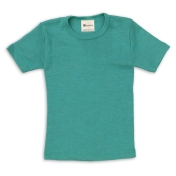 Plain Wool & Silk Short-Sleeved Vest Top