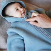 Merino Wool Fleece Snugglesuit / Pramsuit by Engel
