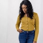 Women's Fine-Knit Cardigan in Pure Organic Merino Wool