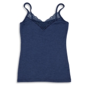 Women\'s Lace Trimmed Camisole In Organic Merino Wool Silk Blend