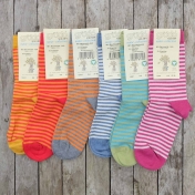 2-Pack - Stripy Children's Socks in Organic Cotton