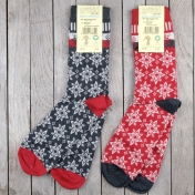 Adult\'s Organic Cotton Snowflake Socks with Elastane