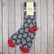 Adult\'s Organic Cotton Snowflake Socks with Elastane