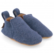 Boiled Wool/Suede Slipper Shoe - Night Blue Melange – MamaOwl