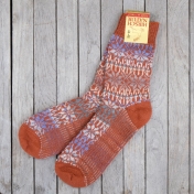 Adult\'s Starry Fair-Isle Socks in Thick Organic Wool