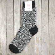 Adult\'s Starry Fair-Isle Socks in Organic Wool