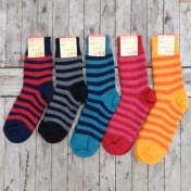 Organic Wool Striped Socks for Women