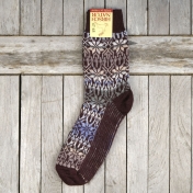 Adult\'s Starry Fair-Isle Socks in Thick Organic Wool