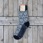 Adult\'s Starry Fair-Isle Socks in Thick Organic Wool