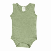 Sleeveless Baby Body in Organic Cotton, Wool and Silk