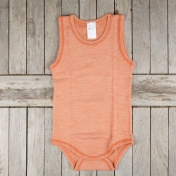 Sleeveless Baby Body in Organic Cotton, Wool and Silk