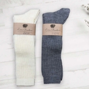 Children\'s Fine Knee Socks in Un-Dyed Wool and Organic Cotton