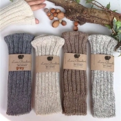 Knitted Wrist Warmers in Sheeps Wool and Alpaca Wool