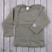 Long-Sleeved Shirt in Organic Brushed Merino Wool Terry