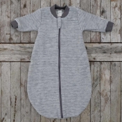 Stripy Long Sleeved Organic Merino Brushed Terry Sleeping Bag