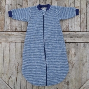 Stripy Long Sleeved Organic Merino Brushed Terry Sleeping Bag