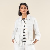 Women's Onyx Shirt Jacket in Linen