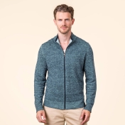 Men's Tariano Cardigan in Organic Cotton and Linen