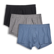 3-Pack of Men\'s Boxer Trunks in Organic Cotton with Elastane