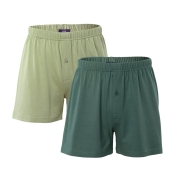 2-Pack Men\'s Single Jersey Boxer Shorts in Organic Cotton