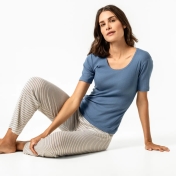 Women's Roos Pointelle Pyjama Top in Organic Cotton