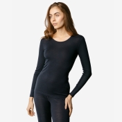 Women's Long-Sleeved Vest in Organic Wool and Cotton