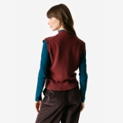 Women’s Button-Up Knitted Waistcoat in Organic Cotton & Wool