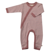 Organic Cotton Fine Stripe Kimono Romper