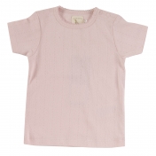 Short Sleeved Organic Cotton Pointelle Tee Shirt