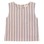Sleeveless Top in Organic Cotton Ticking Stripe