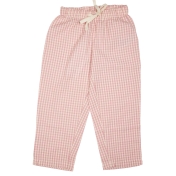 Loose Summer Pants In Organic Cotton Seersucker Check