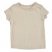 Short Sleeved Organic Cotton Pointelle Tee Shirt