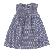 Sleeveless Smock Dress in Block Print Organic Cotton