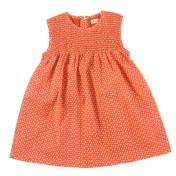 Sleeveless Smock Dress in Block Print Organic Cotton
