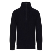 Men\'s Seamless Knit Jumper with Zip in Merino, Possum and Silk