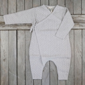 Pointelle Romper with Tie in Organic Cotton & Silk
