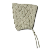 Scallop Knit Baby Bonnet in Organic Cotton and Silk